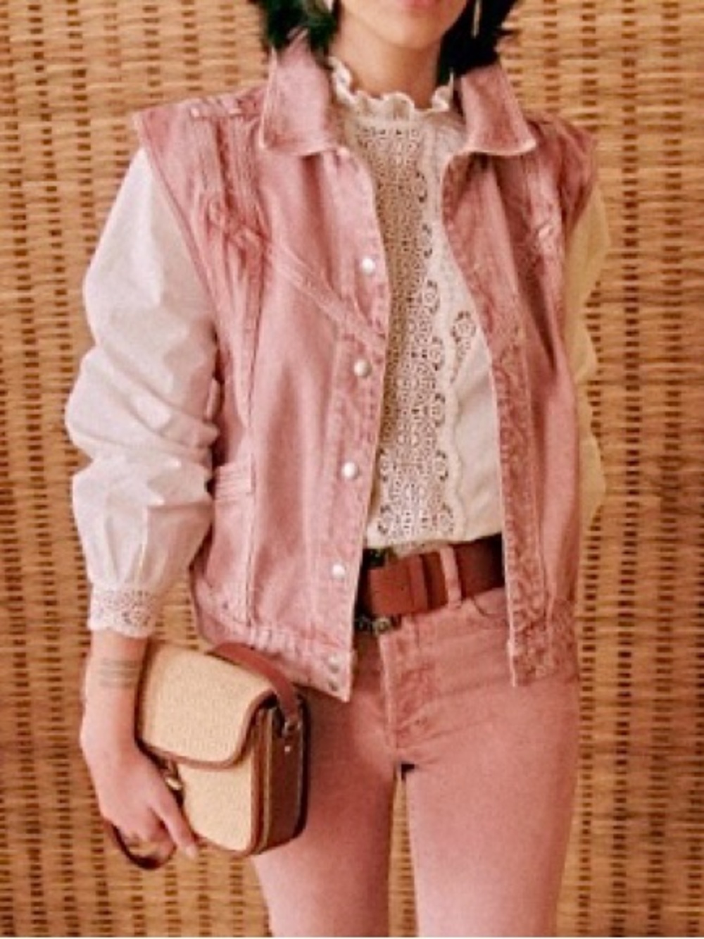 ⭐️⏱️FIRM$Drop Sezane Tim Vest - Pink - PTP 21.5”